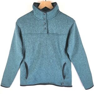NWT Eddie Bauer Pullover Jacket Womens S Teal Snap Outdoor Hiking Cozy Cabincore